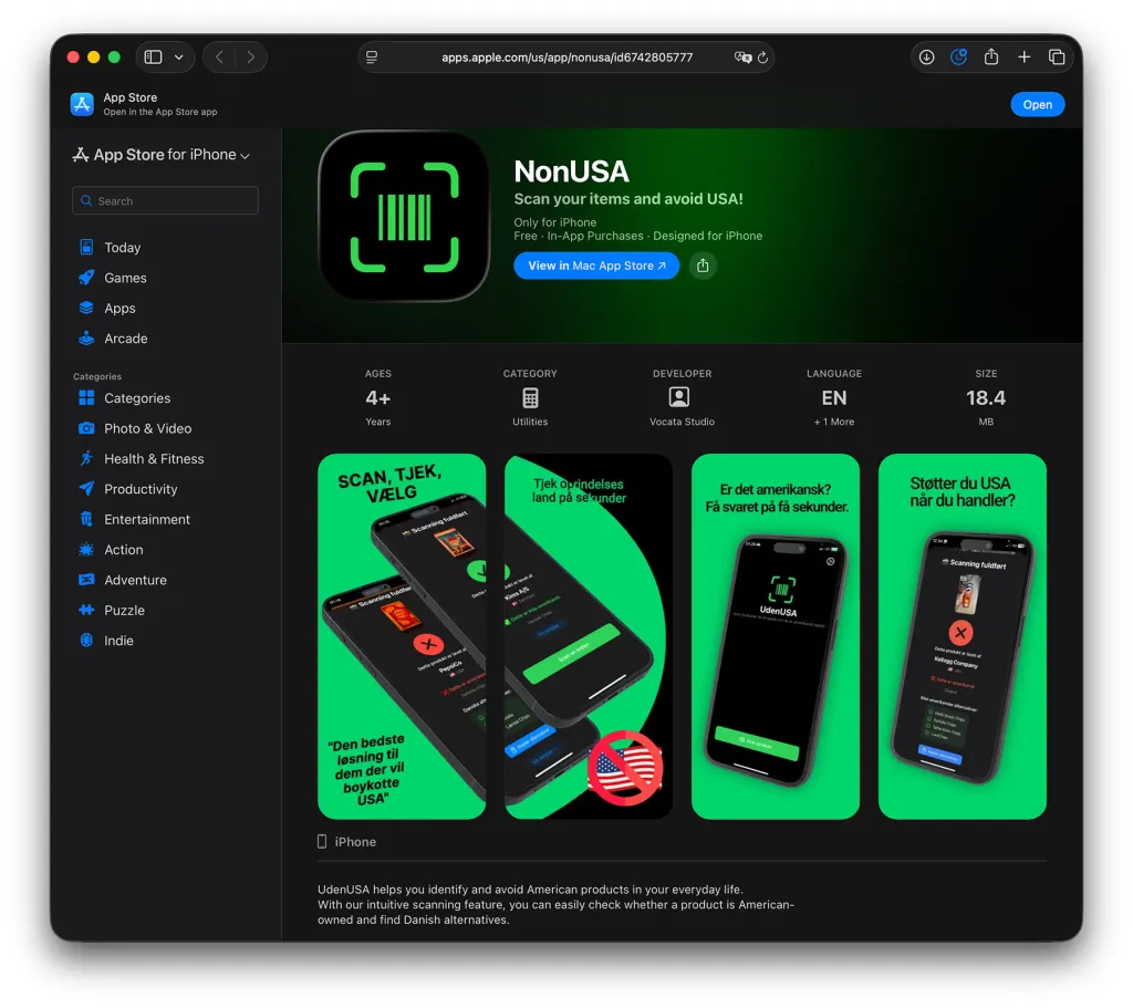 Bojkoti digjital merr hov në Danimarkë: aplikacionet kundër produkteve amerikane pushtojnë App Store